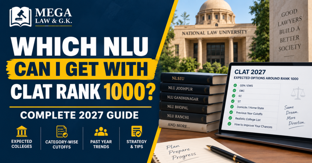 Which NLU Can I Get with CLAT Rank 1000