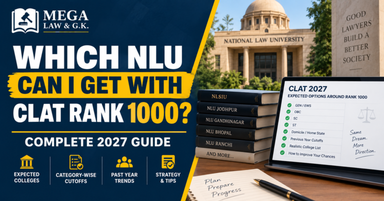 Which NLU Can I Get With CLAT Rank 1000? Complete 2027 Guide